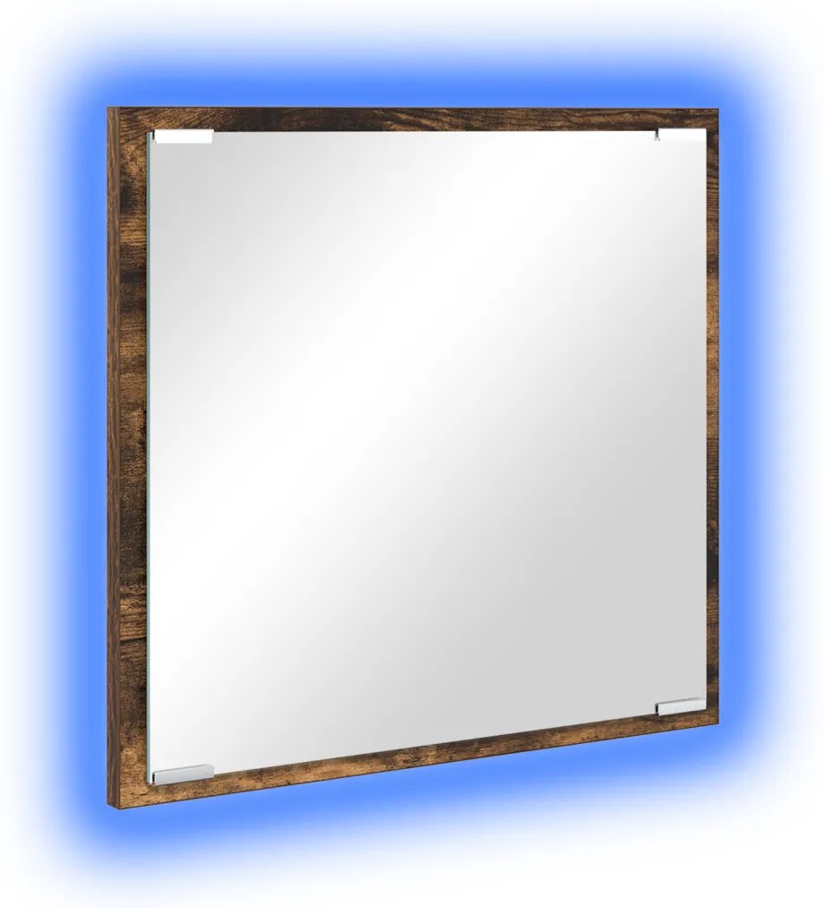 LED fürdőszobai tükör füstölt tölgy 40x8.5x37 cm műszaki fa