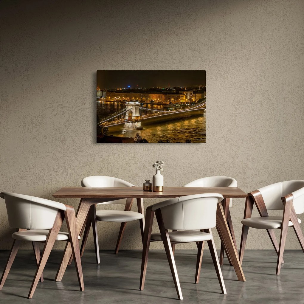 Éjszakai város képe (90x60 cm)