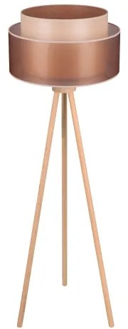 Duolla - Állólámpa WOOD BOHO 1xE27/15W/230V átm. 45 cm réz/barna/bézs