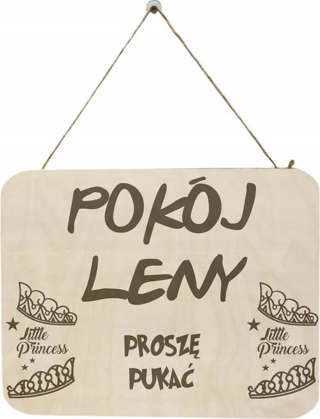 Fából készült tábla a lány szobájának ajtajára Szoba Név Kérjük, kopogtasson