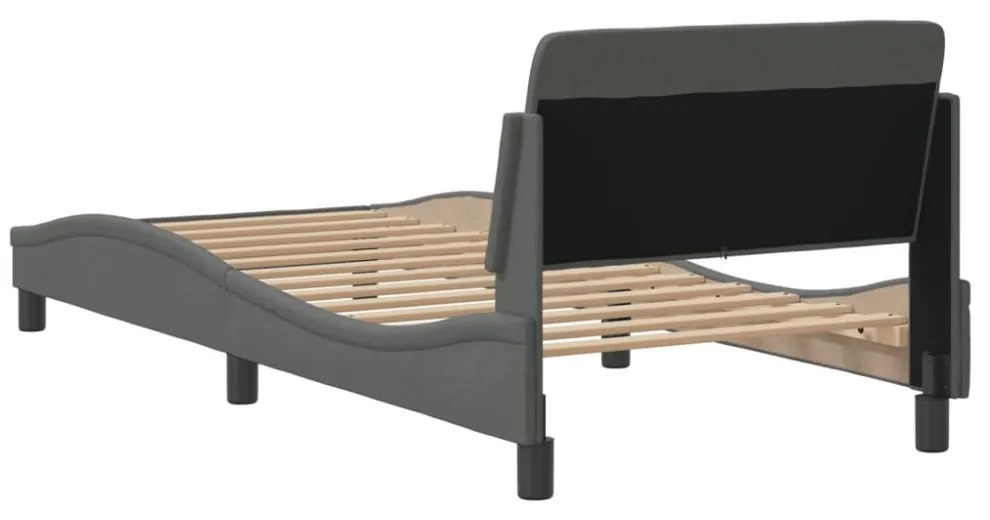 sötétszürke szövet ágykeret Dover 90x190 cm