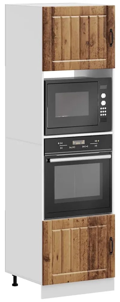 Lucca 2 db antik fa színű szerelt fa sütőszekrények