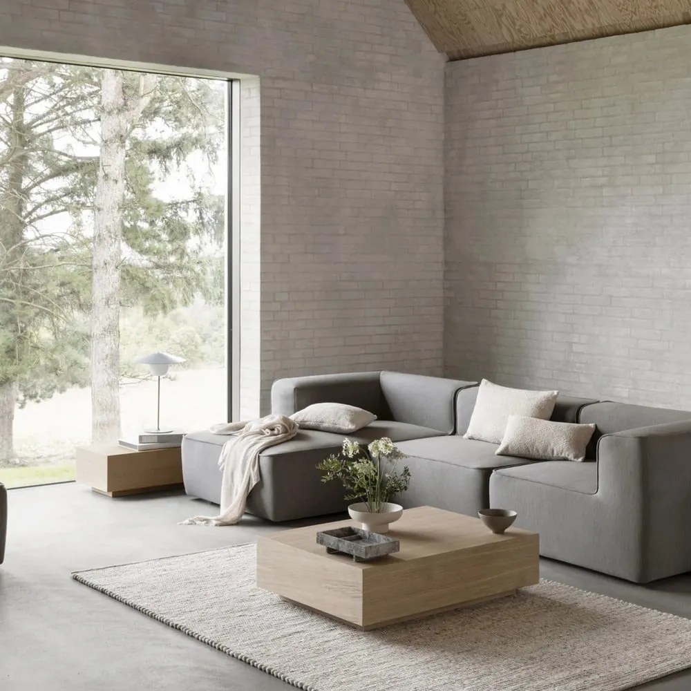 Natúr színű dohányzóasztal tölgyfa dekorral 40x80 cm GOBA – Blomus