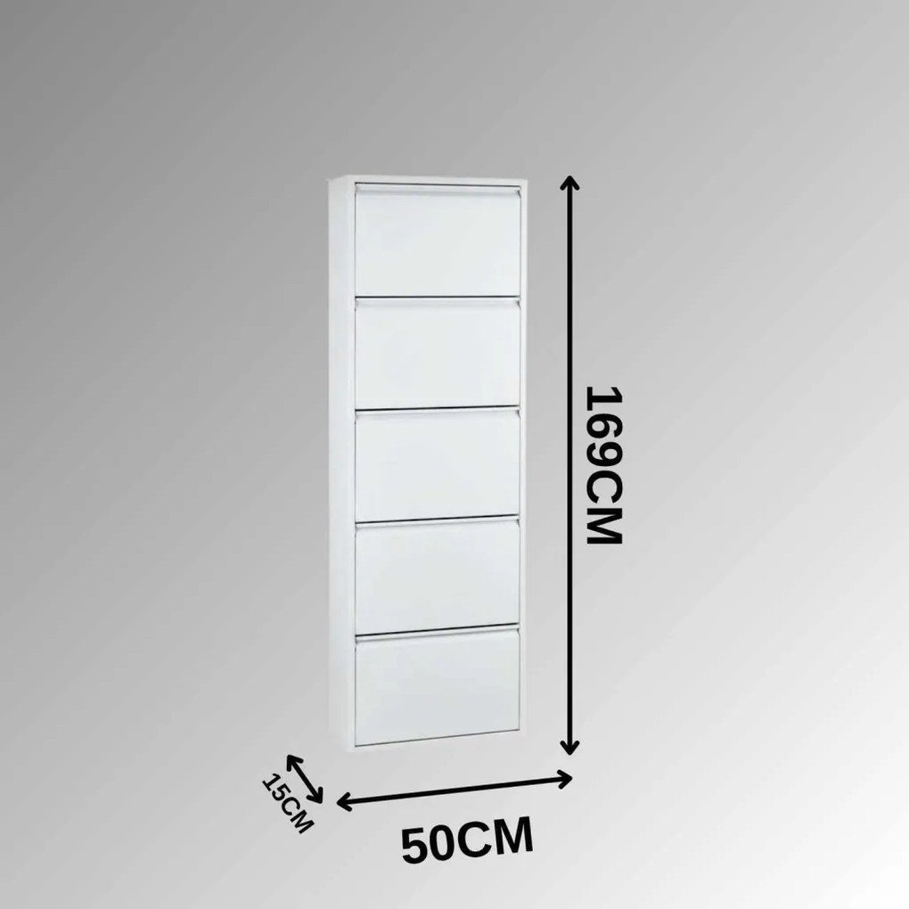 Fém cipősszekrény, fehér, 50 cm – TR307GLM1141