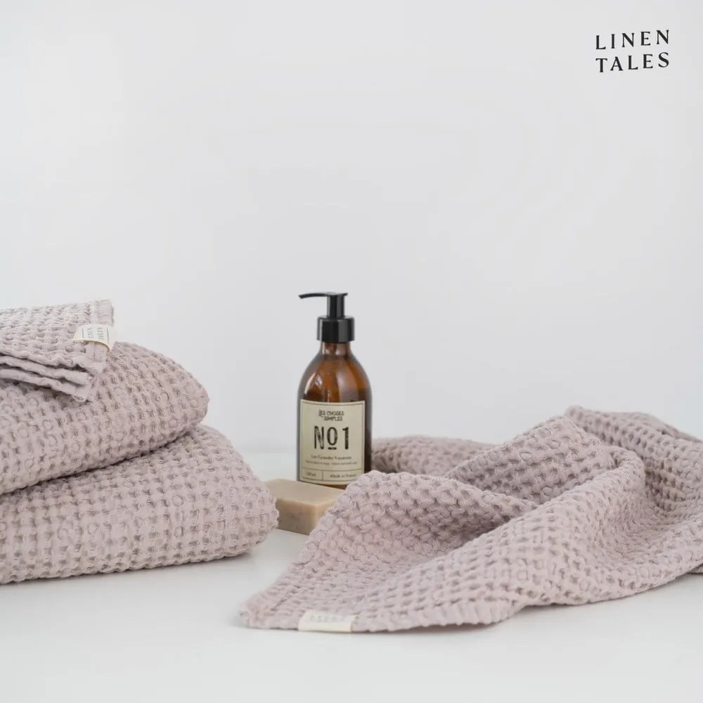 Világos rózsaszín törölköző és fürdőlepedő készlet 3 db-os Honeycomb – Linen Tales