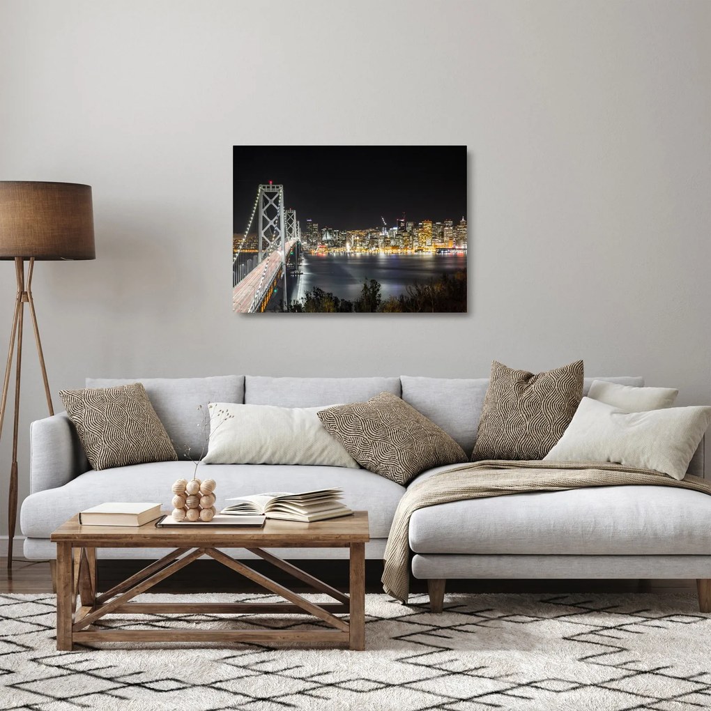 A Brooklyn-híd és a New York-i kép (üvegen) (70x50 cm)