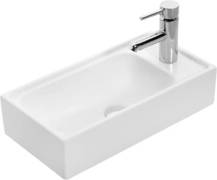Sanovit MINI - PULTRA ültethető - Top Counter - porcelán mosdó - - 50,5 x 26,5 cm