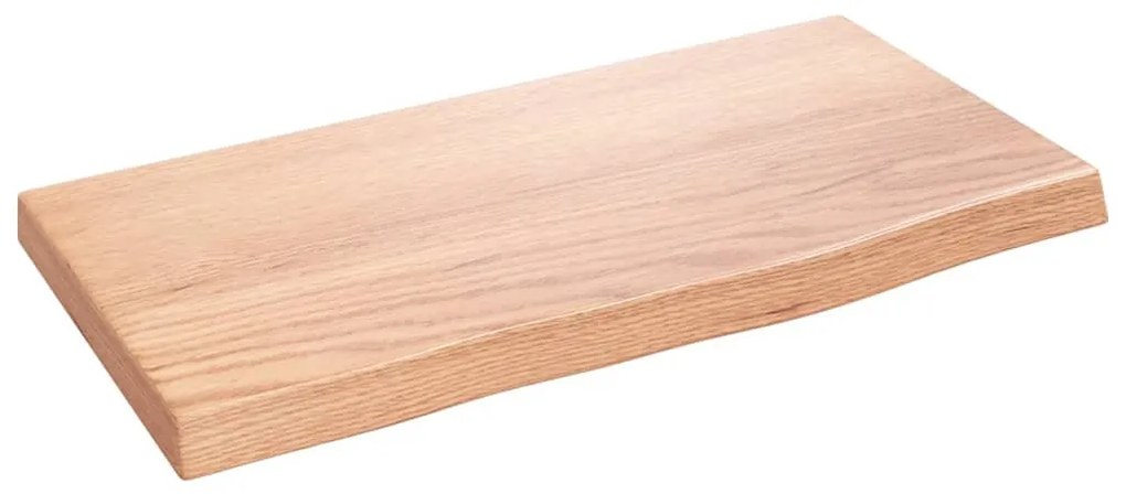 világosbarna kezelt tömör tölgyfa fali polc 40x20x2 cm