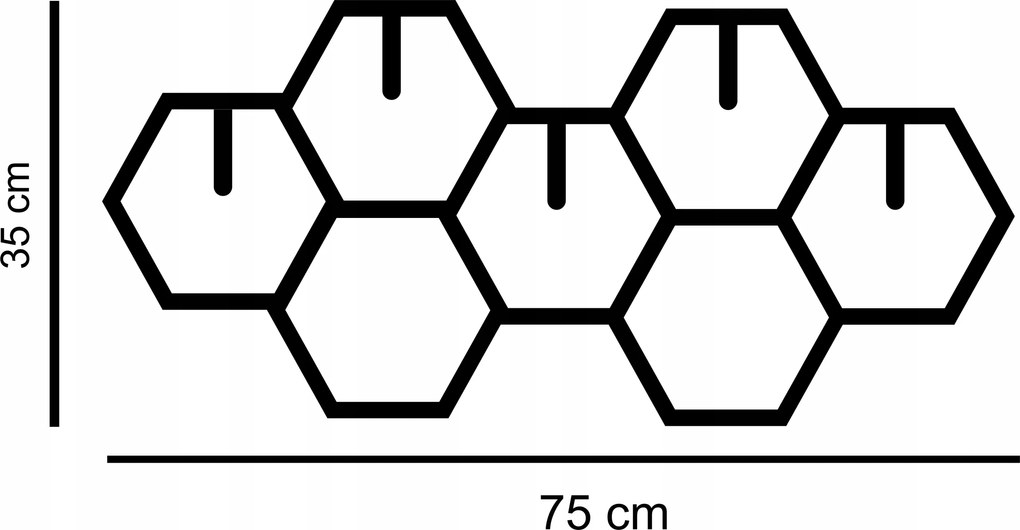 Akasztó fém kulcsok pórázok ruházat előszoba veranda Hexagon
