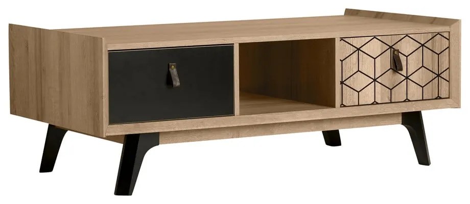 Ceilan 2 fiókos dohányzóasztal, tölgyfa dekorral - Marckeric