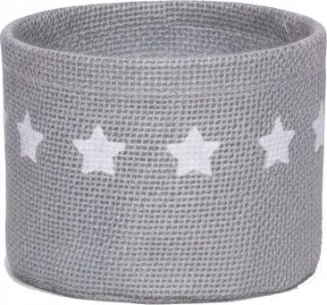 Juta virágtartó fedél, juta virágtartó mintás csillagvonal 8 x ⌀10cm szürke