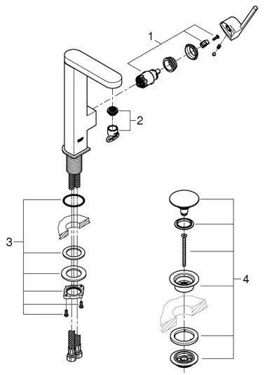 GROHE 23873003 - PLUS mosdócsaptelep, méret L, fényes króm