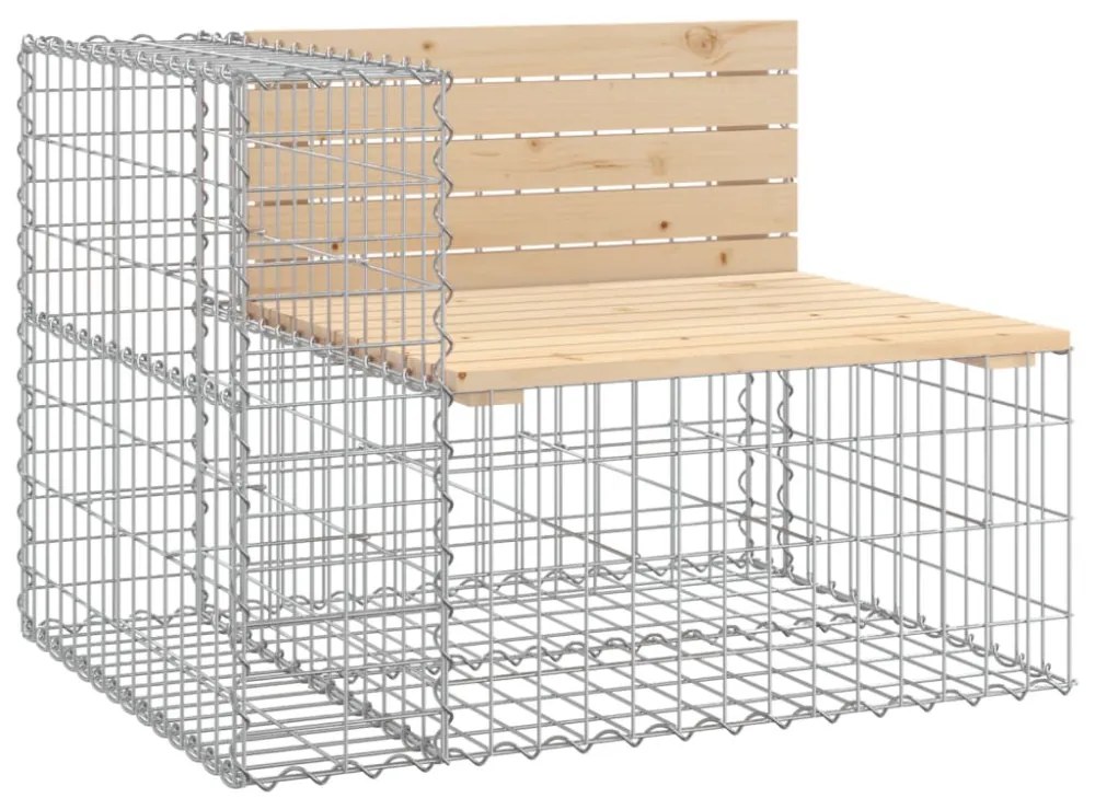 tömör fenyőfa gabion kerti pad 92x71x65,5 cm