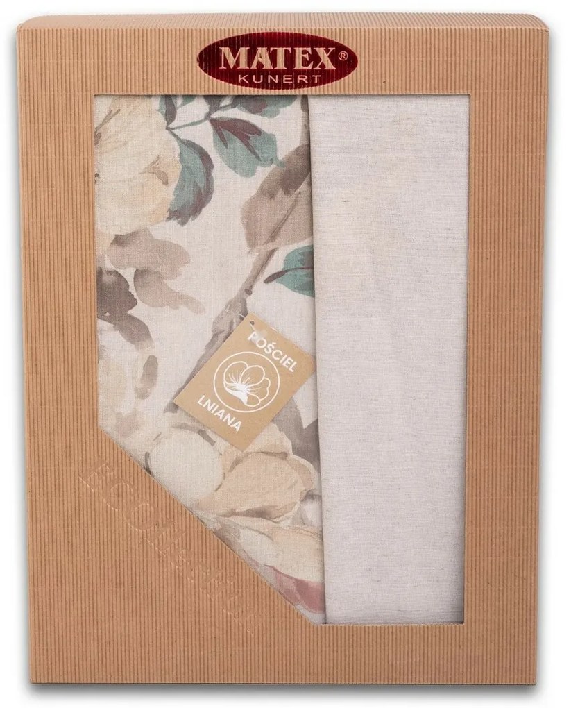 Rose pamut és len keverékből készült ágyneműhuzat, 160 x 200 cm, 2 db 70 x 80 cm
