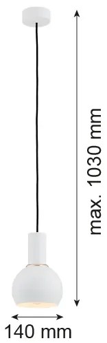 Argon 4215 - Csillár zsinóron SINES 1xE27/15W/230V á. 14 cm fehér
