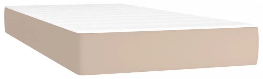 cappuccino színű műbőr rugós ágy matraccal és LED-del 200x200cm