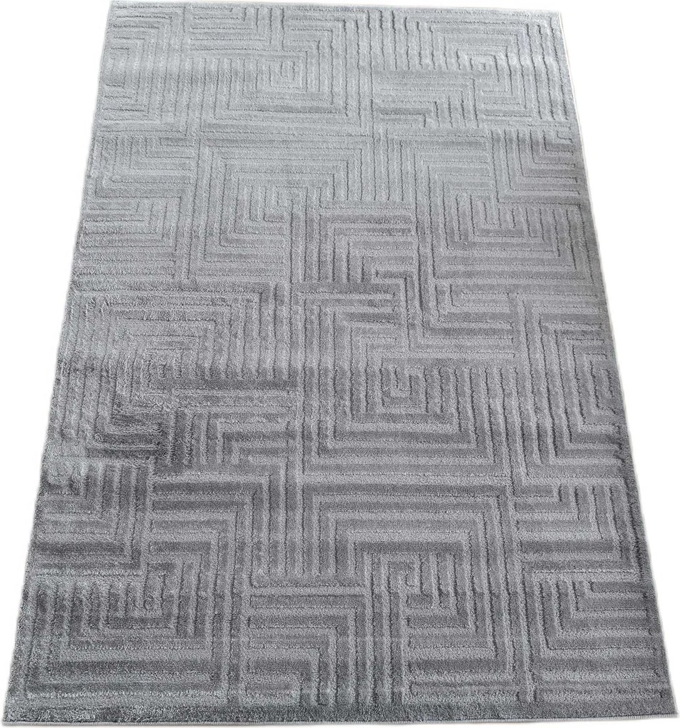 Modern plüss szőnyeg 160x230cm rövid puha sörtékkel,szürke szín