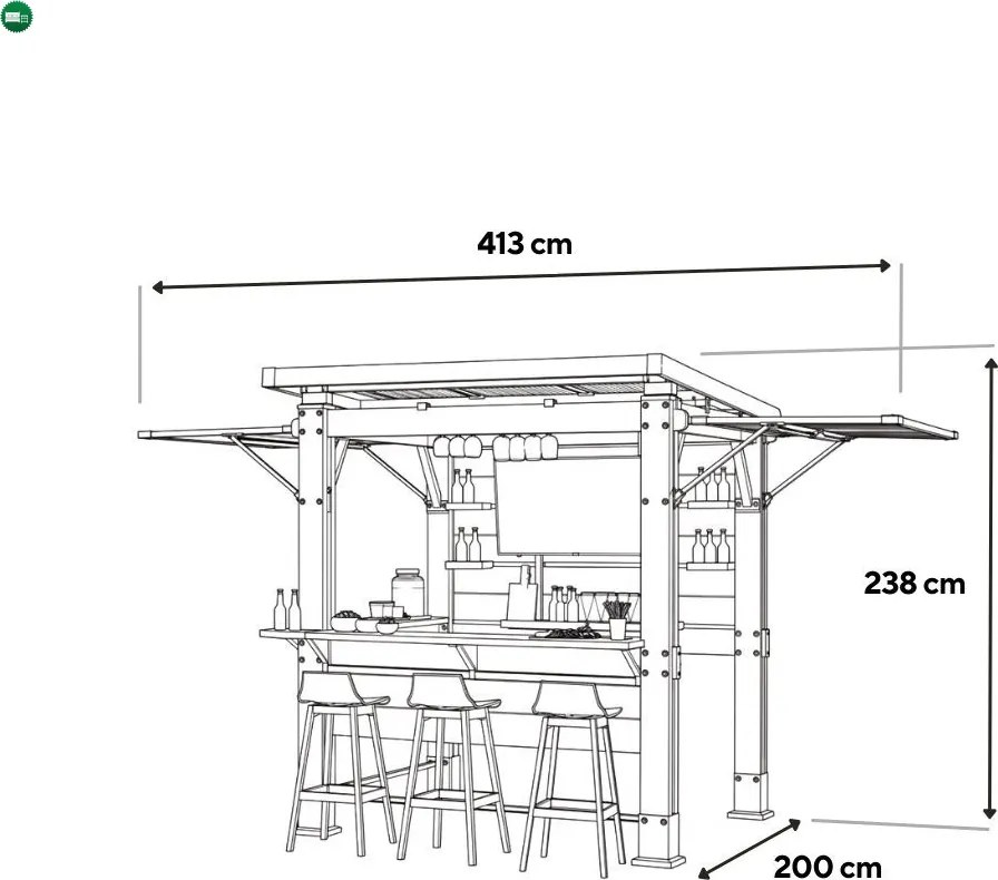 Bar-b-q gazebo műanyag kerti pavilon