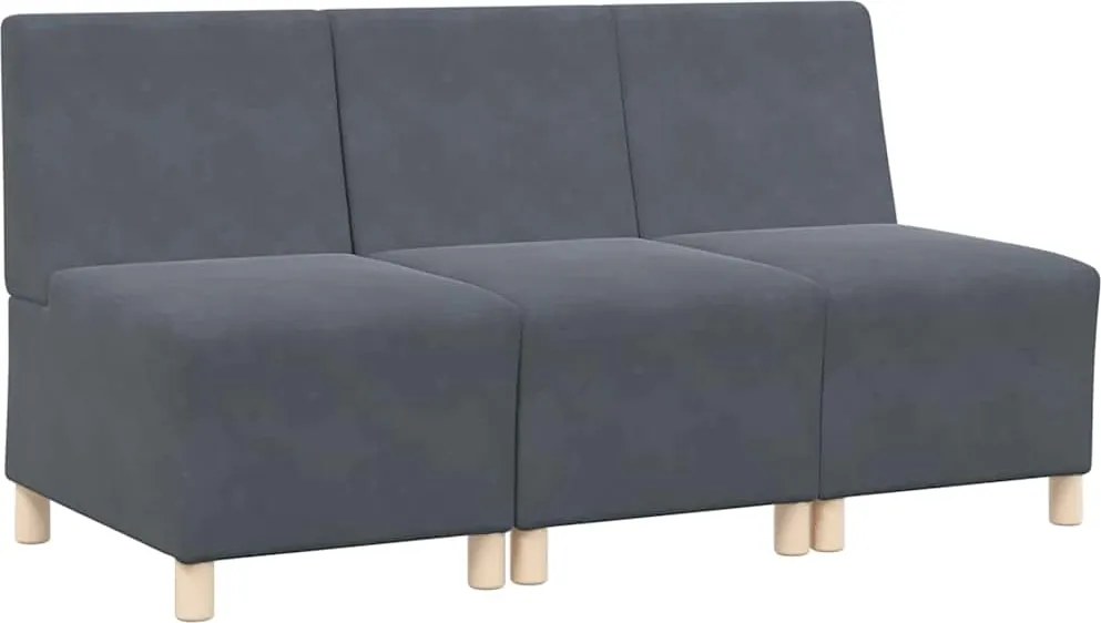 vidaXL Karfa Nélküli Modularis Kanapé Egység 3 pcs Sötétszürke