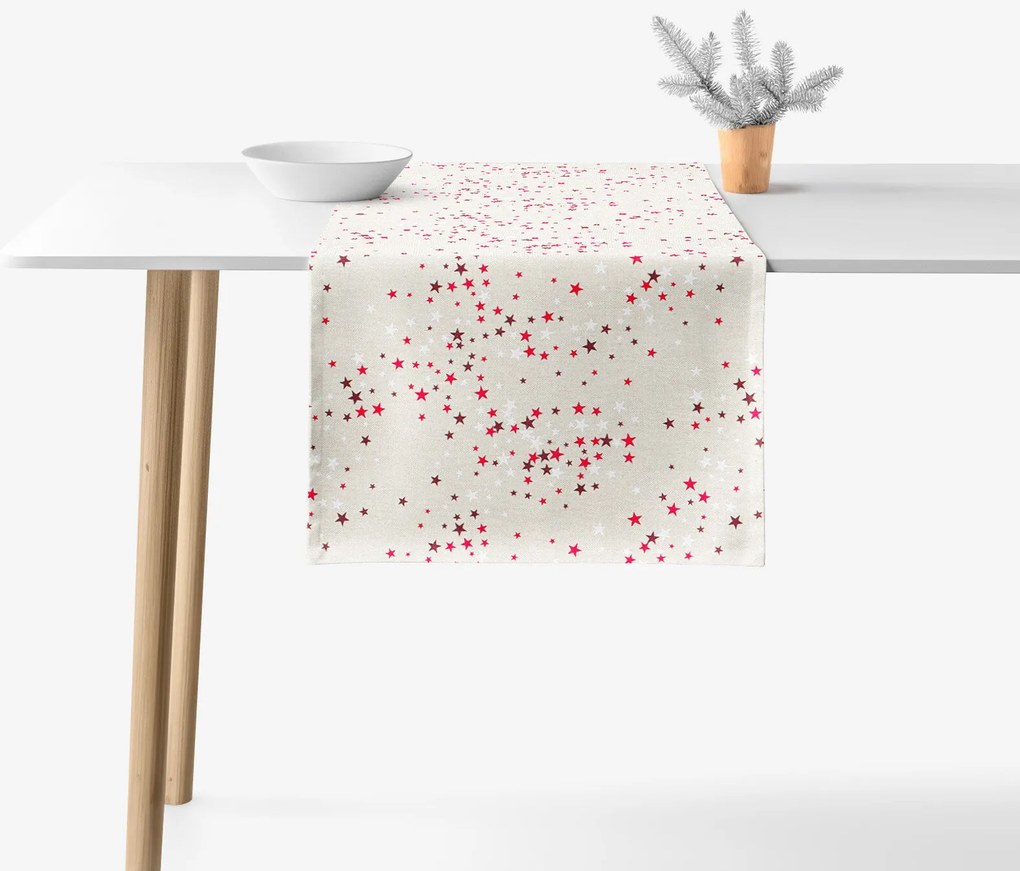 Goldea valencia asztali futó - csillagok natúr alapon 20x120 cm