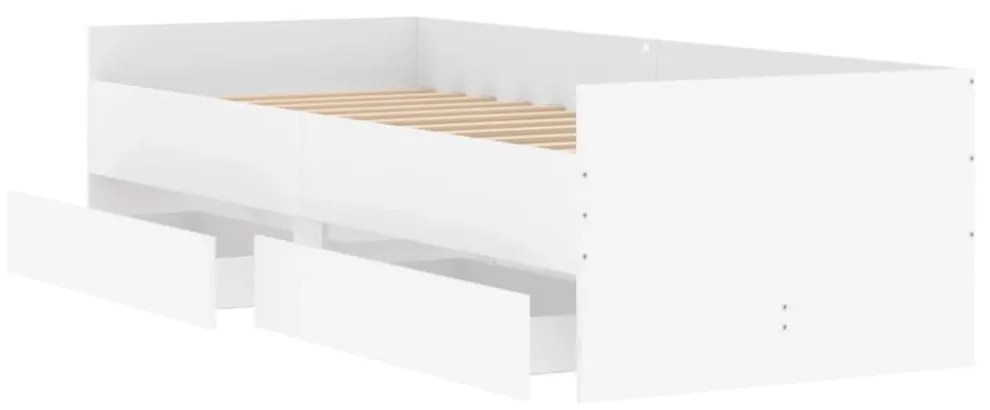 fehér ágykeret fiókokkal 100x200 cm