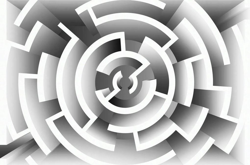 Fotótapéta Szürke labirintus 3D modern hatás 312x219 cél +ragasztó