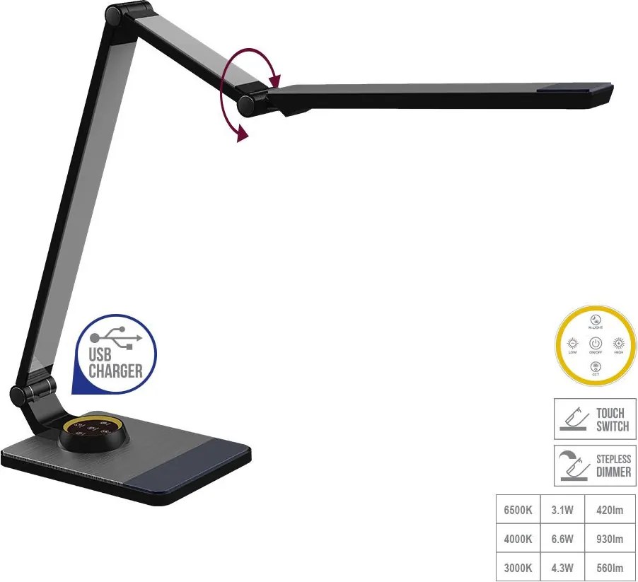 Prezent AKAN 31212 Asztali lámpa 1x9W/LED 447lm IP20
