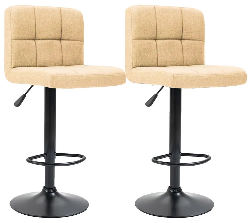 Szövet borítású bárszék, 2 db, bézs