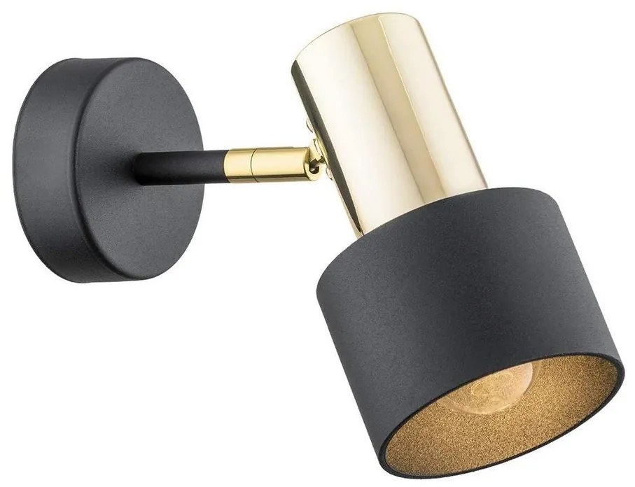 Argon 4265 - Fali spotlámpa DORIA 1xE27/15W/230V fekete/sárgaréz