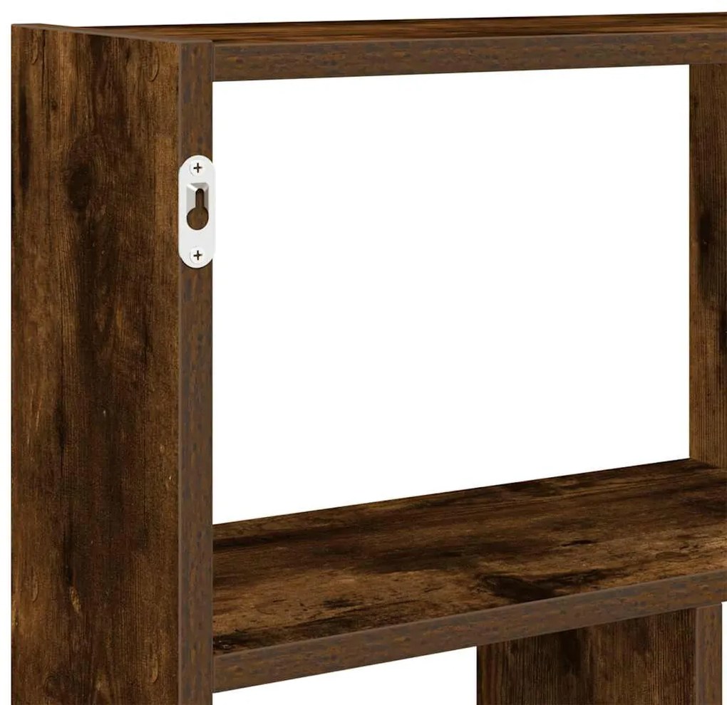 füstös tölgy színű szerelt fa fali kockapolc 12 rekeszes színű