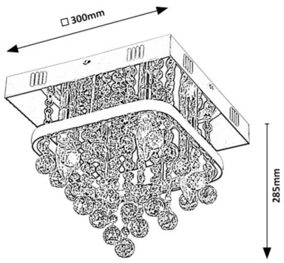 Rabalux 2238 - Felületre szerelhető kristálycsillár PALLAS LED/23W/230V + 4xE14/40W