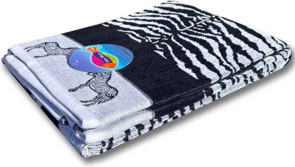 Afrika fehér zebra strandtörölköző