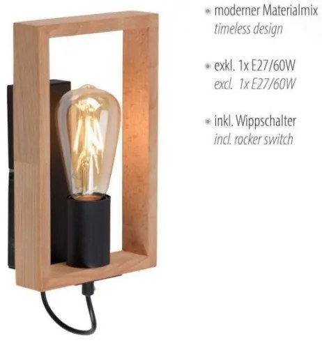 Leuchten Direkt 15654-18 - Fali lámpa FRANKY 1xE27/60W/230V
