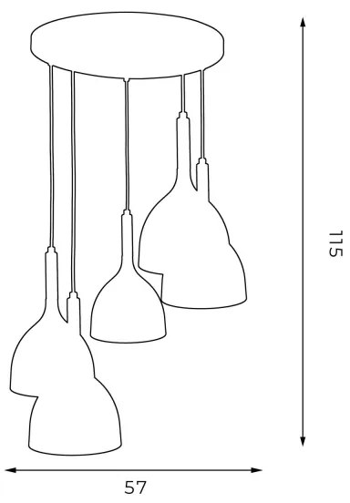 Csillár zsinóron NOAK WOOD 5xE27/60W/230V