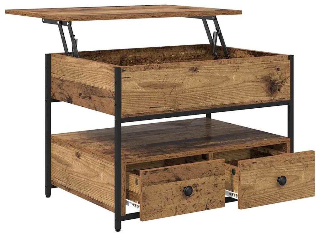 Dohányzóasztal fiókkal Régi fa 70x50x50cm Faanyag