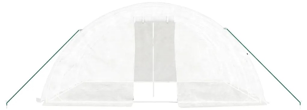 fehér acélvázas melegház 20 m² 5 x 4 x 2,3 m