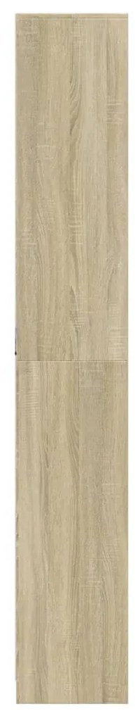 sonoma tölgy szerelt fa LED-es magasszekrény 41,5x32,5x200 cm