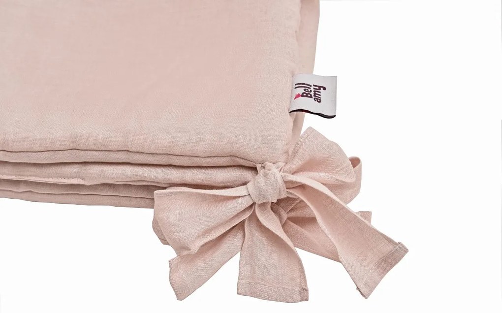 Rózsaszín vászon rácsvédő párna kiságyba DUSTY PINK