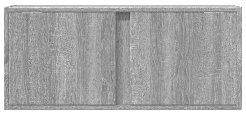 szürke sonoma színű fali TV-szekrény LED-del 80x31x35 cm
