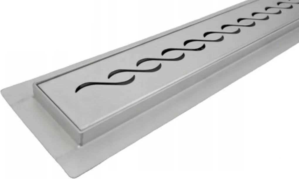 Lineáris zuhanyfolyóka 120 cm alacsony 52 mm Forgatható Szifon Hullám mintás