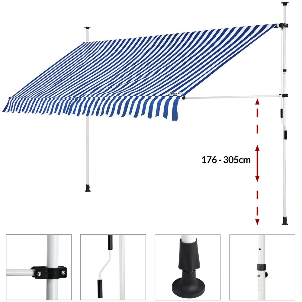 Deuba Napellenző 400 cm - kék/fehér