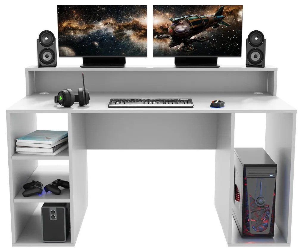 Gamer PC asztal Endechor (fehér). Akció -19%. 1054993