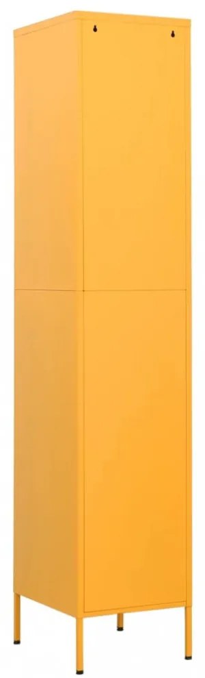 mustársárga acél zárható szekrény 35 x 46 x 180 cm