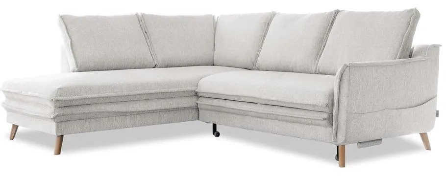 Bézs kinyitható sarokkanapé (bal oldali) Charming Charlie – Miuform