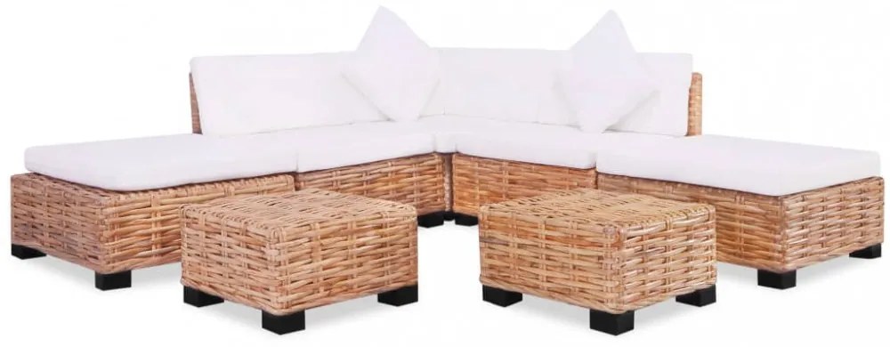 18 részes természetes rattan kanapészett