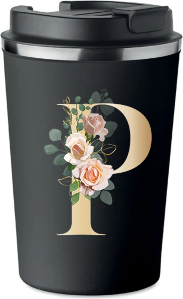 Prémium termo bögre fekete P Betűvel Patrícia Péter KT_135_cz