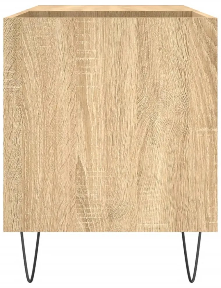 sonoma tölgy színű szerelt fa hanglemezszekrény 85x38x48 cm