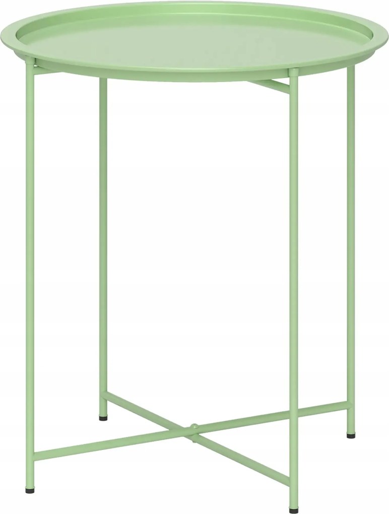 Kerti erkélyasztal, kerek külső, levehető tálcával, összecsukható