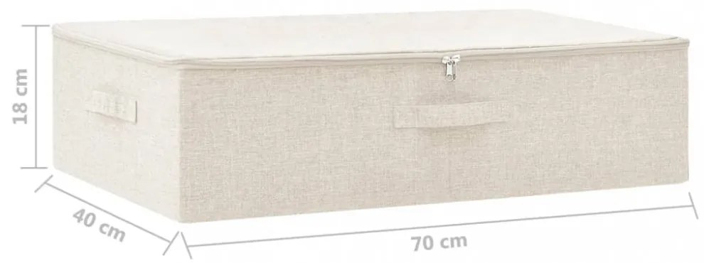 krémszínű szövet tárolódoboz 70 x 40 x 18 cm