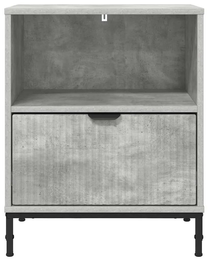 Éjjeli asztal fiókkal Beton szürke 49 x 36 x 61 cm Faanyag